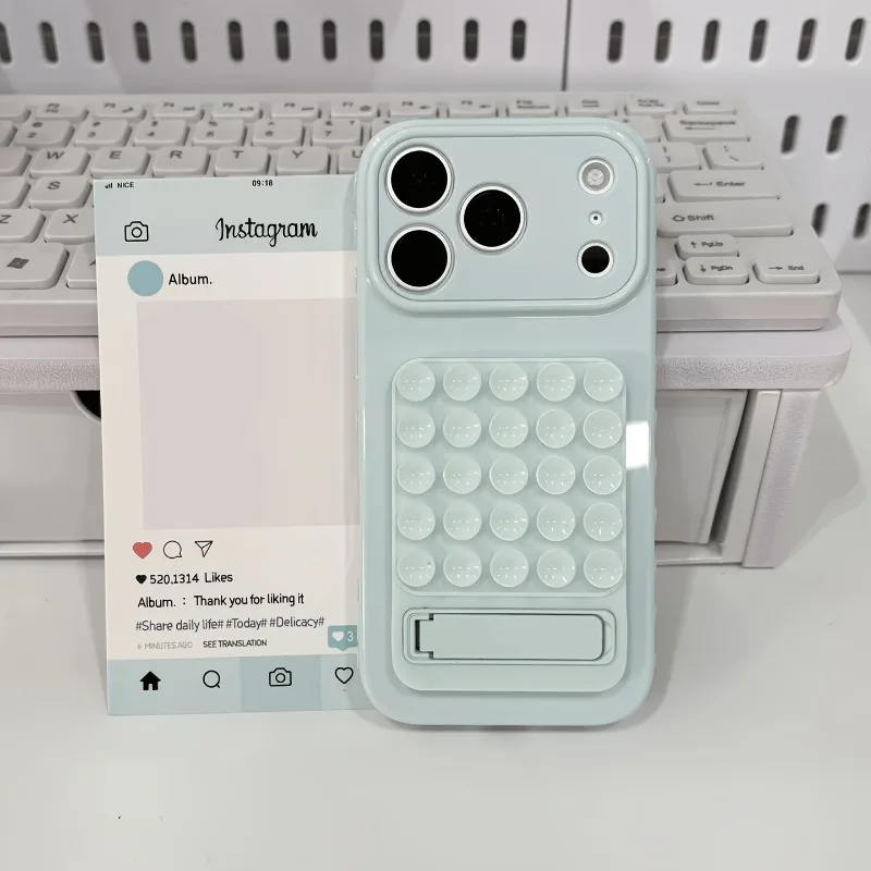 Luxuriöse Handyhülle in Bonbonfarben mit Saugnapf und Klappständer für iPhone 18 17 Pro 16 15 14 13 12 11 Pro Max 16 Plus, stoßfeste Abdeckung – Detail 4