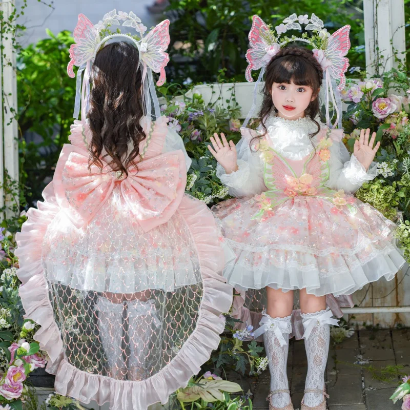 Girls' Princess Dress Autumn New Children's Cartoon Birthday Dress Puffy Tulle Dress Fairy Dress