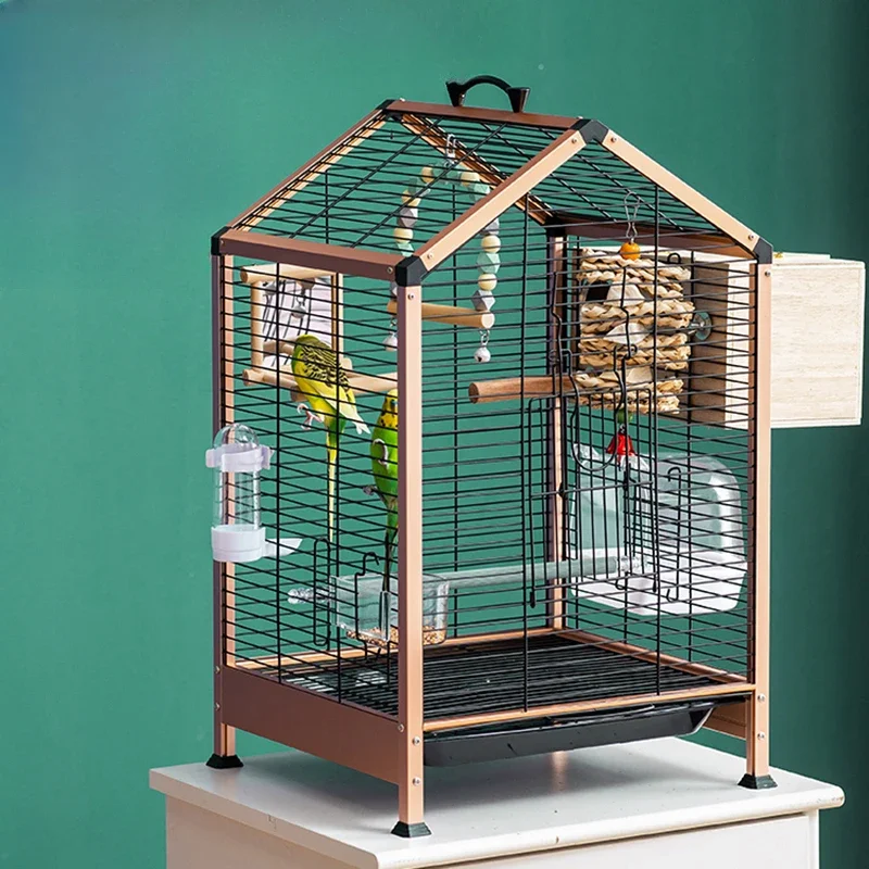 Cage Large Parrots Pet Bird Metal Rabbits Breeding Canary Aluminum Outdoor Aviary Accessories Parrot Transfer gaiola Bag Hamster