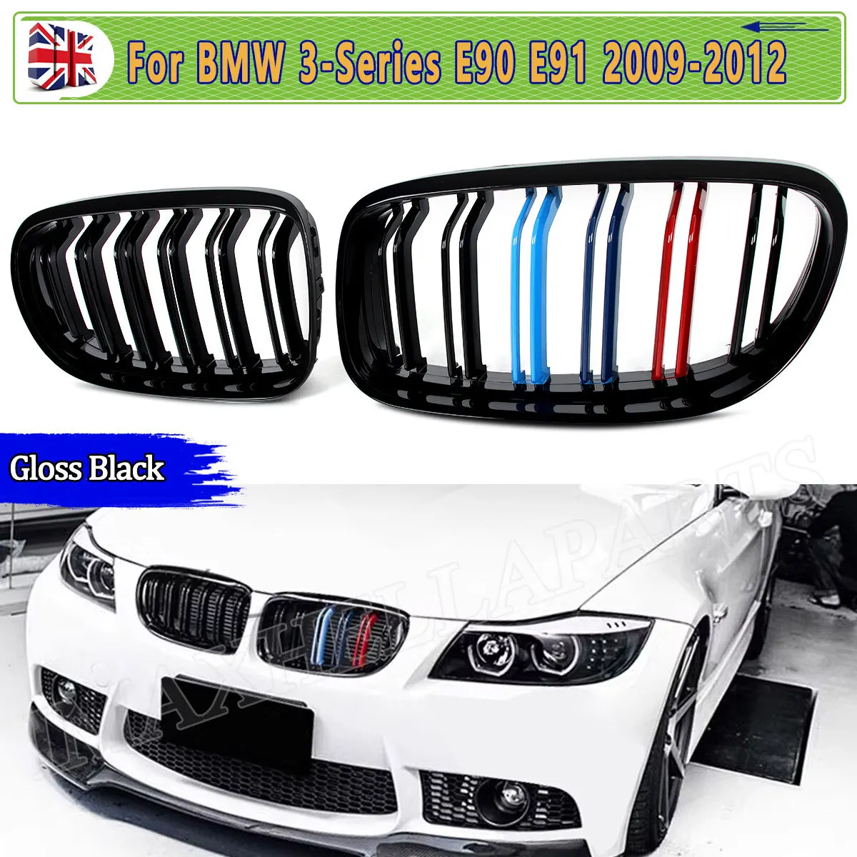 

Замена передней решетки BMW E90 E91 3 SERIES 318d 320i 330i 2008 2009 2010 2011 2012 M ЦВЕТ ГЛЯНЦЕВЫЙ ЧЕРНЫЙ ДВОЙНОЙ БАР KIDNEY GRILLE