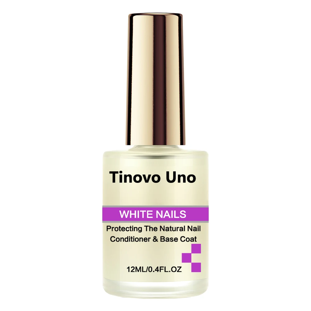 Tinovo Uno whitener เล็บน้ำมันพื้นฐานเคลือบเล็บธรรมชาติ12มล. แห้งเร็วรักษาเล็บ