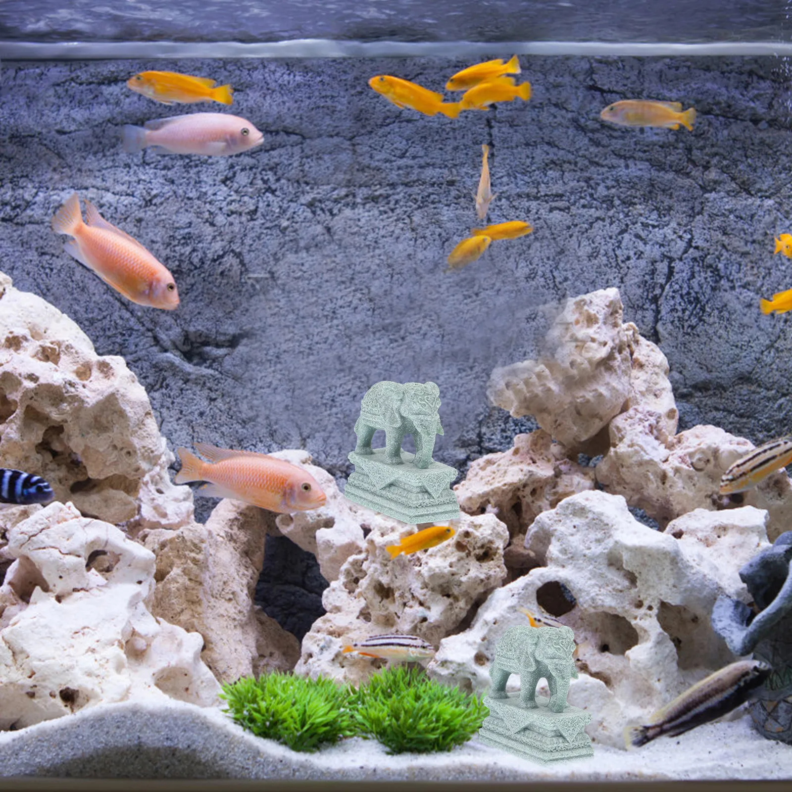 

Stone Elephant Mascot Tiny Figurine Statue Sculpture Small Sandstone Carving Home Garden Decor Bedroom Living Room Party