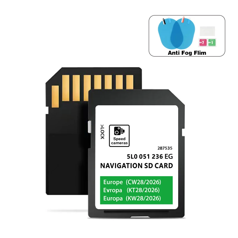

Новая версия 2024 32 Гб MIB2 Amundsen1 Discover Media NAVI SD card Европа Великобритания для Skoda с противотуманными наклейками
