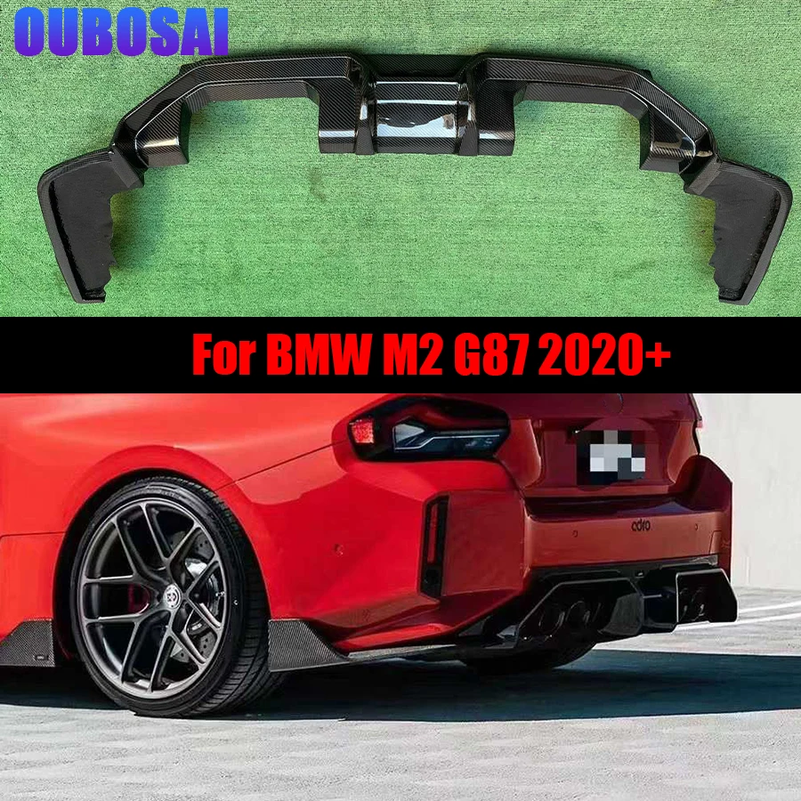 

For BMW M2 G87 2022+Carbon Fiber Car Rear Bumper Diffuser Rear Splitters Spoiler Back lip AD Style Upgrade body kit