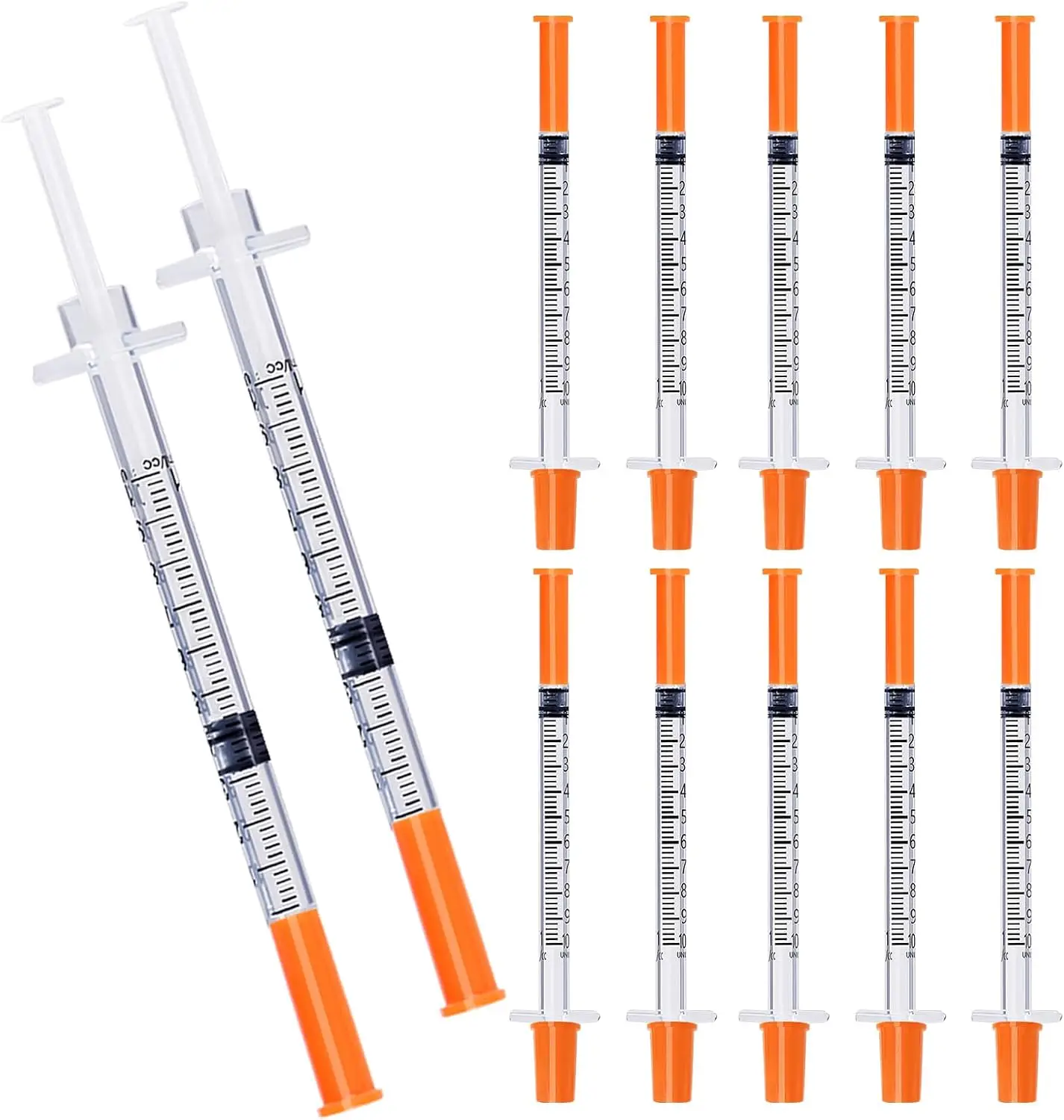 100Pcs 1ml 1cc insulin Syringe With Needle 30G 5/16 Inch Disopable Sterile individually Packed for Animal Pets Farm Use