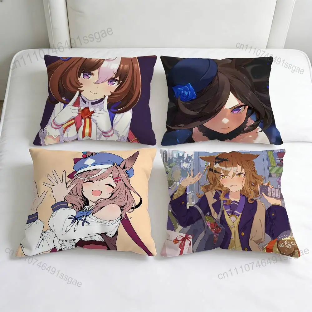 

P-Pretty Derby M-Meisho Doto Square Pillow Case Soft Decorative Throw Pillow Cover for Home Sofa Bed