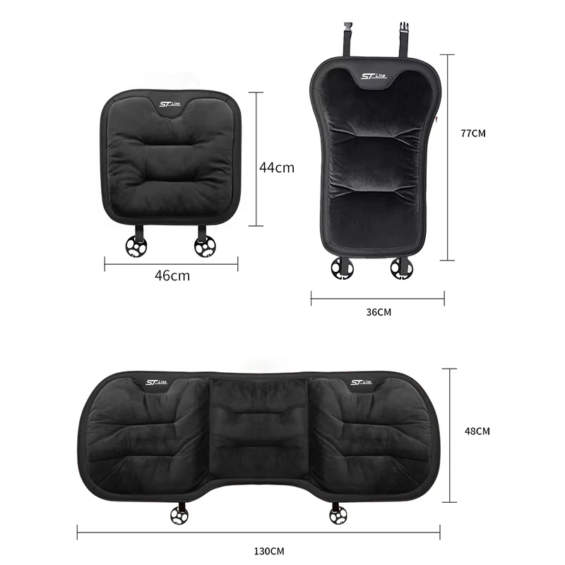 Car Seat Cushion For Ford ST Line Kuga Flannel Thickened For Autumn & Winter Universal Car Seat Pad Seat Protective Cover