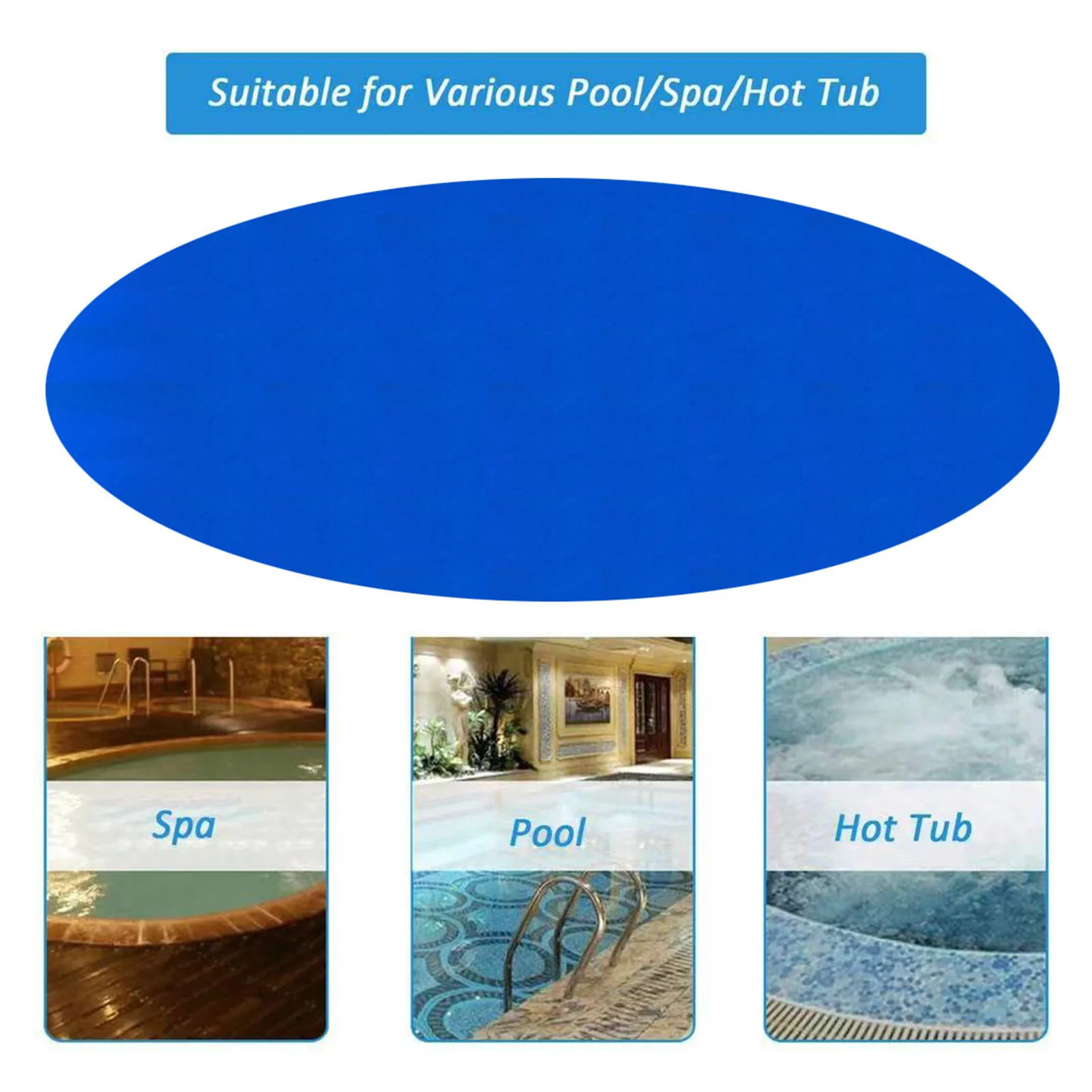 2.4m 3m 3.6m 4.5m Round Swimming Waterproof Pool Cover Oxford Cloth Heat Shield Dust Pool Cover Accessories