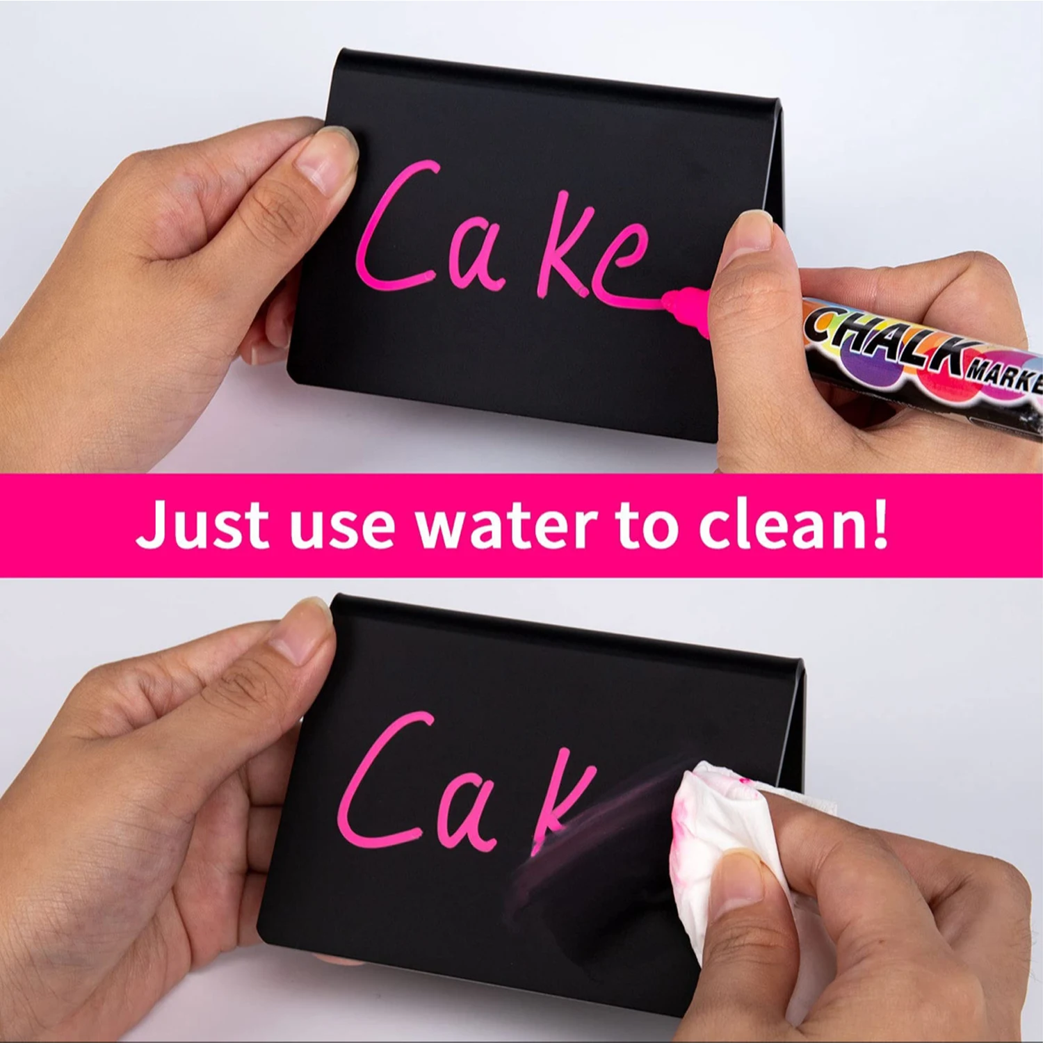 5Pcs Recyclable Mini PVC Chalkboard Signs for Wedding Food Party Buffet Table Sign Chalkboard Menu Label Memo Message Board