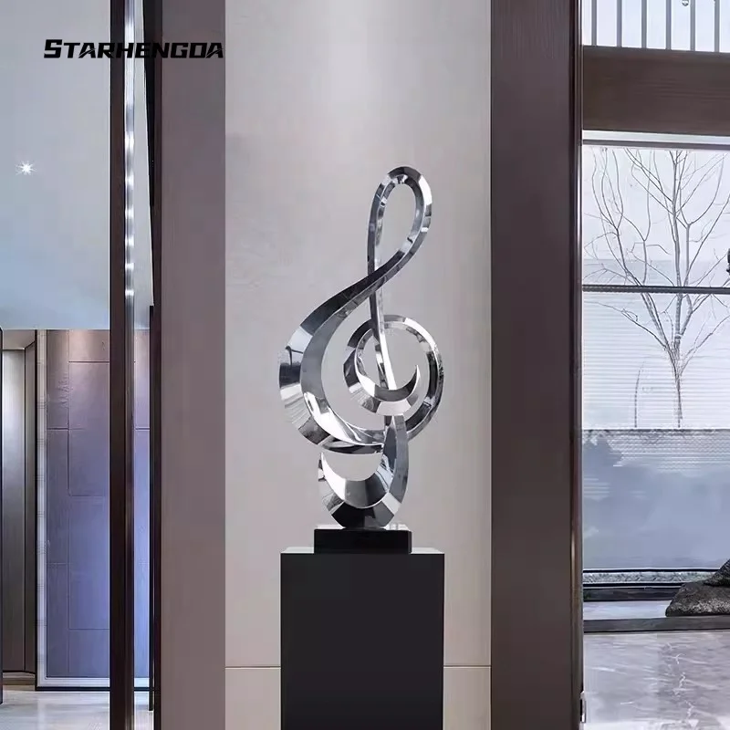 

Stainless steel treble symbol hotel model room living room art sculpture floor corridor porch modern simple decoration