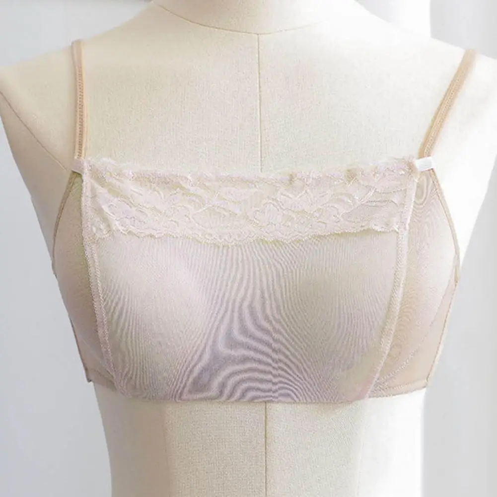 เสื้อลูกไม้เกาะอกสำหรับผู้หญิงเสื้อเกาะอกสำหรับตกแต่งขอบอกชุดชั้นในกันลื่นเนื้อผ้าระบายอากาศได้ดี