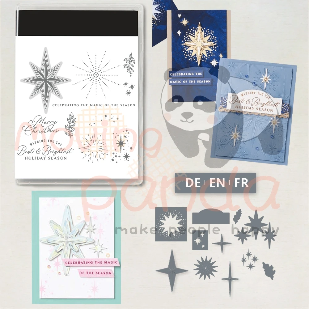 

MP797 Christmas Star Metal Cutting Dies Clear Stamps For Diy Handmade Paper Card Scrapbooking Decorations Craft Knife Dies