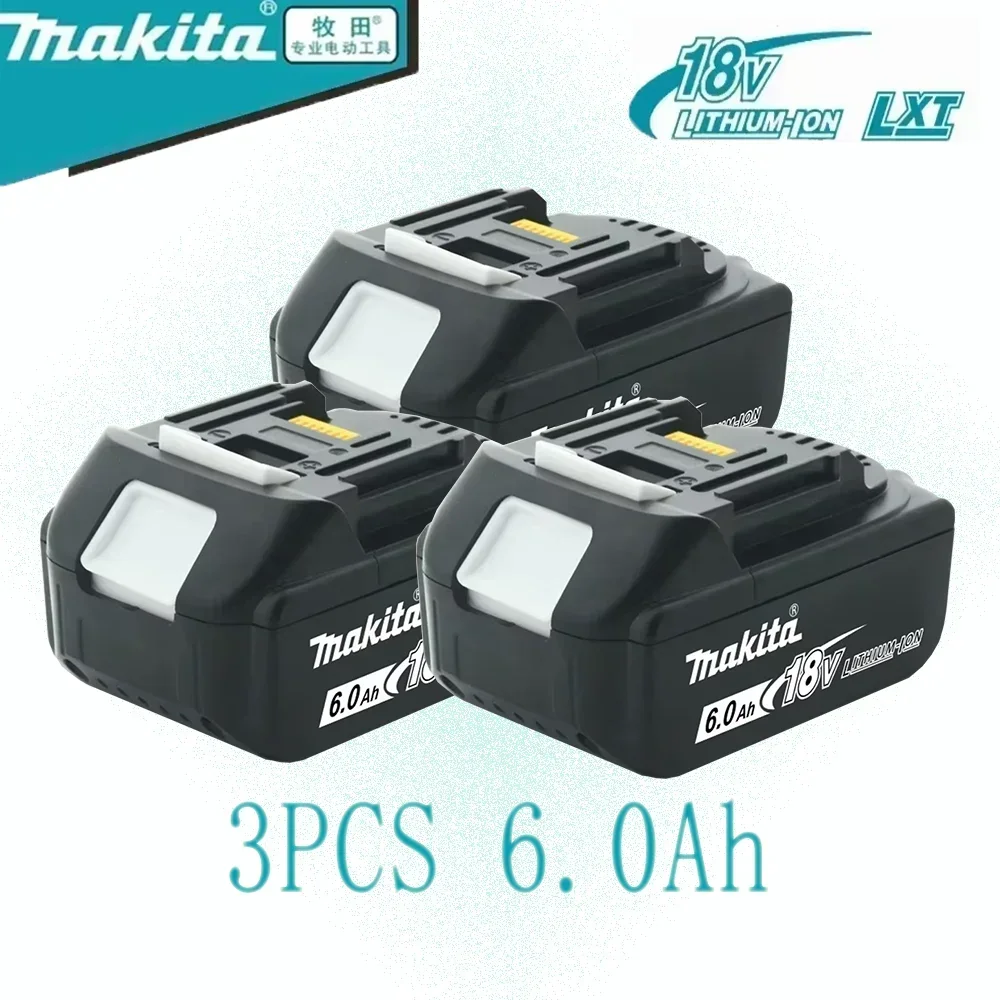 

100% оригинальная батарея Makita 6Ah/5Ah для Makita 18 В BL1830 BL1850B BL1850 BL1840B BL1860 BL1815, сменная литиевая батарея