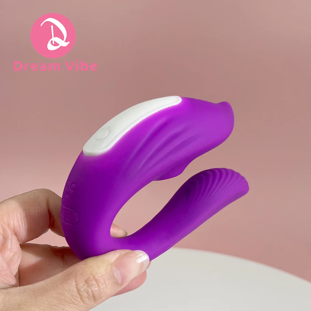 Telecomando Indossabile Panty Vibe Clitoride e Giocattolo Del Sesso Vaginale delle Donne Forma di U Coppia Giocattolo Ventosa Masturbatore Femminile Dildo Massaggiatore