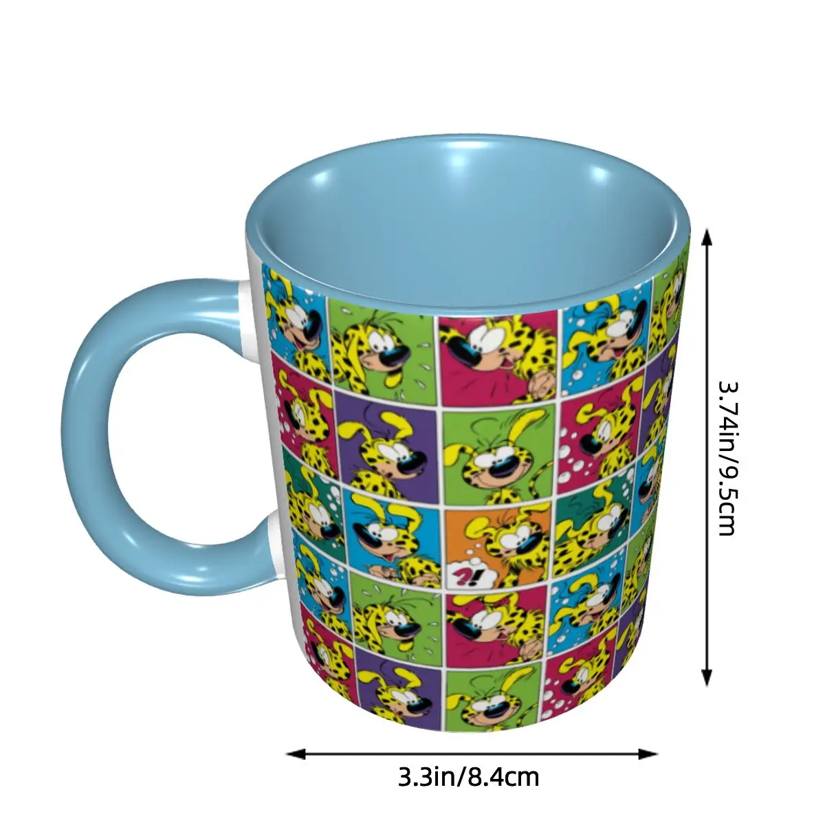 Personalized Marsupilami Squares Coffee Mug DIY Belgian Comic Ceramic Tea Milk Cup