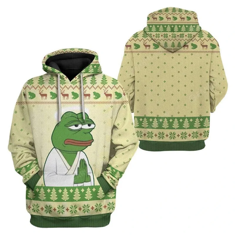 Funny Sad Frog 3D Printed Hoodies For Men Clothes Pepe Graphic Sweatshirts Animal Feels Bad Man Hoody Women Pullovers Tops