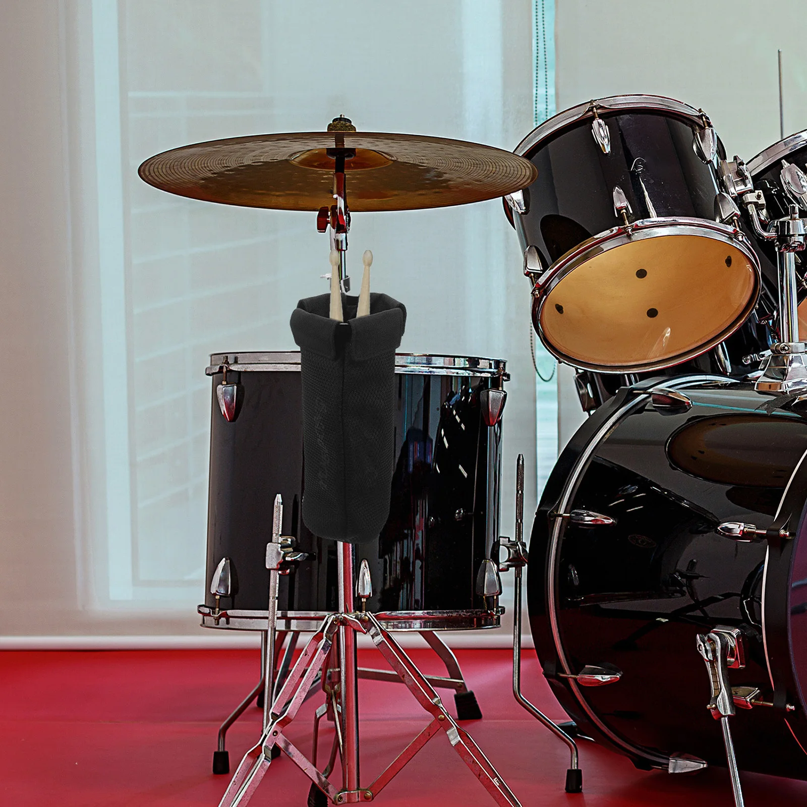 

Drumstick Storage Bag Drumstick Holder Thick Cloth Durable Drum Stick Carry Case for Drum Set Portable Clamp Attachment