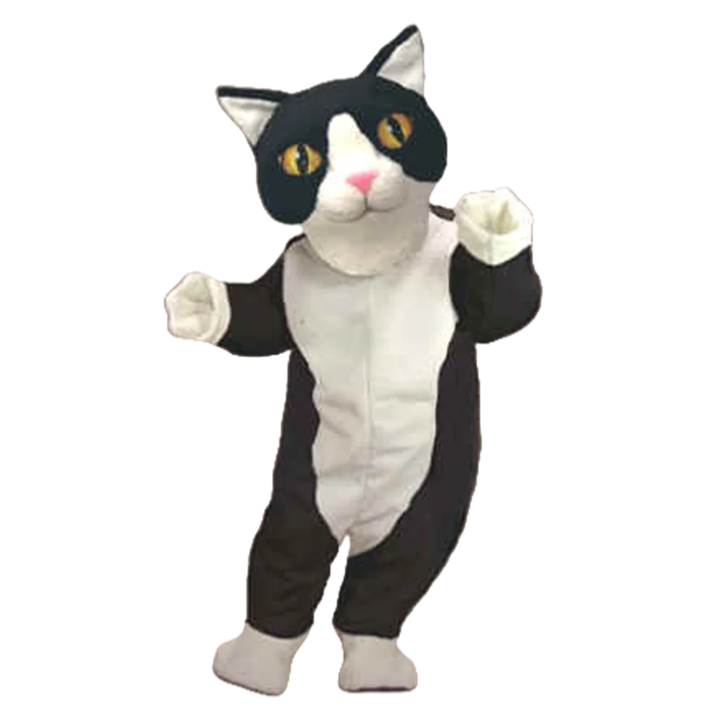 Black and White Cat Mascot Costume Cartoon Character Adult Size Theme Carnival Party Cosply Mascotte Outfit Suit SW970