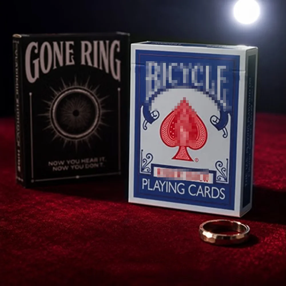 Gone Ring Magic Tricks Shake The Cardbox and Borrowed Ring Disappeared Close-up Vanish Magia Illusions Gimmicks Mentalism Props