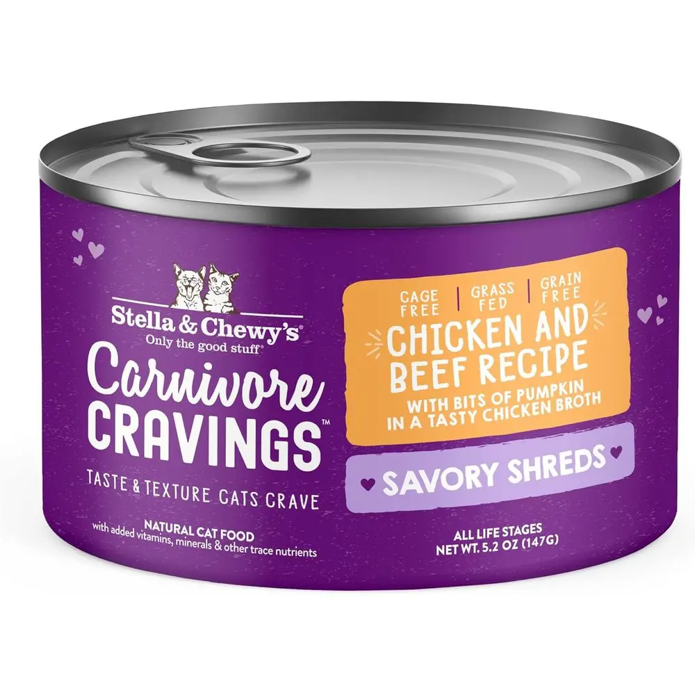 

Влажный корм для кошек Carnivore Cravings Savory Shreds - Высоковлажная формула с курицей премиум-класса, выращенной в свободном выгуле, и травой - Идеально для привередливых кошек