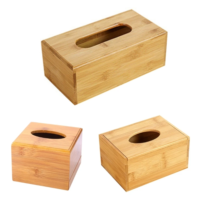 Bamboo Box Tissue Household Hotel Cafe for Creative Napkin Dispenser Box Utility Paper Container Large Capacit