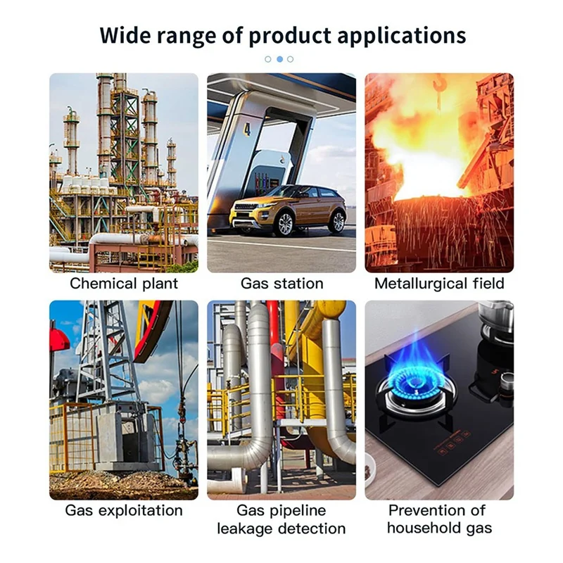 1 PCS Gas Leak Detector Alarm Sound Methane Hexane With LCD Screen 2 AAA Batteries For Home B