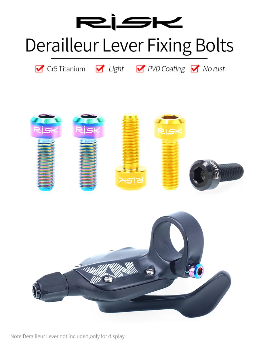 AliExpress RISK Risk M5x14mm Derailleur Lever FIxing Bolts MTB Bicycle Shifter Fixed Screws Lightweight Titanium Alloy Bolt Bike Accessories