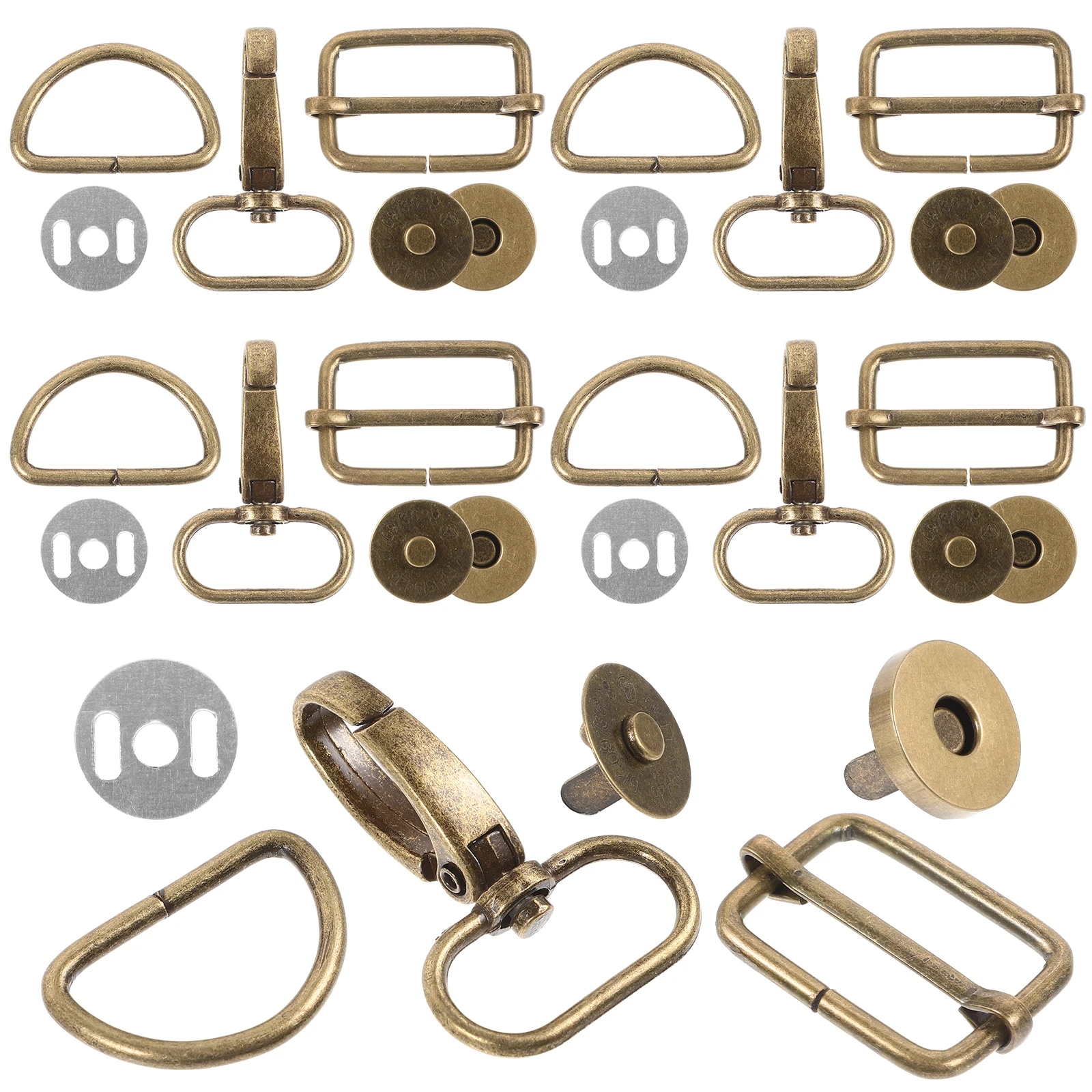 

50pcs D-shaped Buckle Set Lightweight Metal Bag Hardware for DIY Crafts Straps Replacement Parts Clasp Hooks