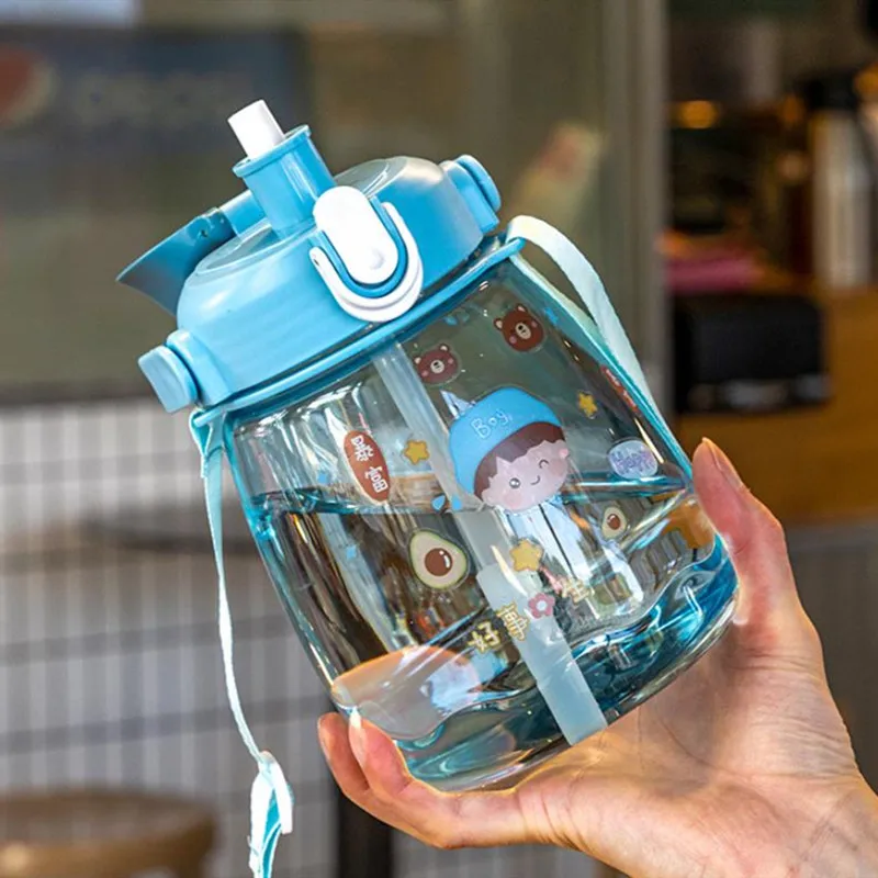 ポータブルストレート飲用カップ、かわいいストロー、斜めクロス、ベリーカップ、屋外ケトル