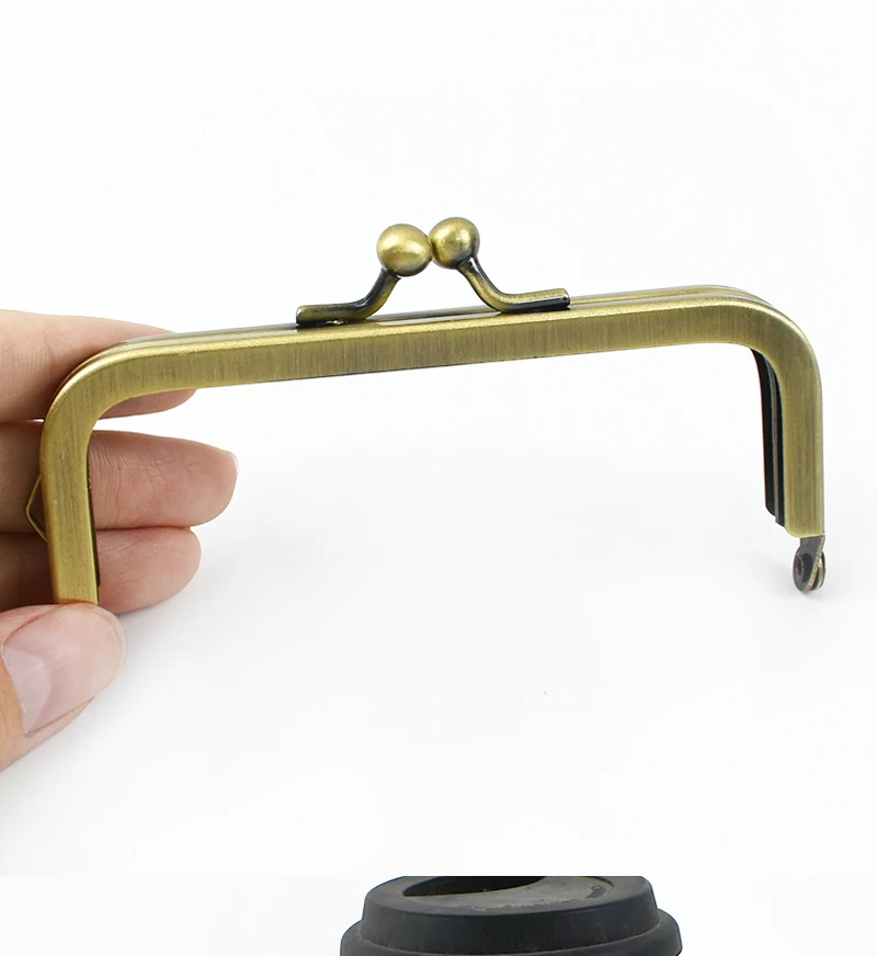 2/5Pcs 8.5/10.5/15/18.5cm Metal Bag Handle Square Smooth Clourse Purse Frame Kiss Clasp Handbag Sewing Brackets Bags Accessories