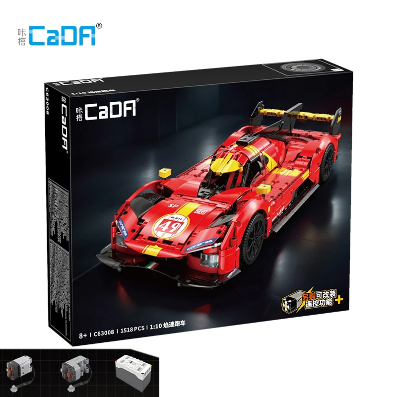 1518 Stuks 1:10 Cada MOC Stad Afstandsbediening Vlam Racewagen Model Bouwstenen RC V6 Sportvoertuig Bricks Speelgoed Festival geschenken
