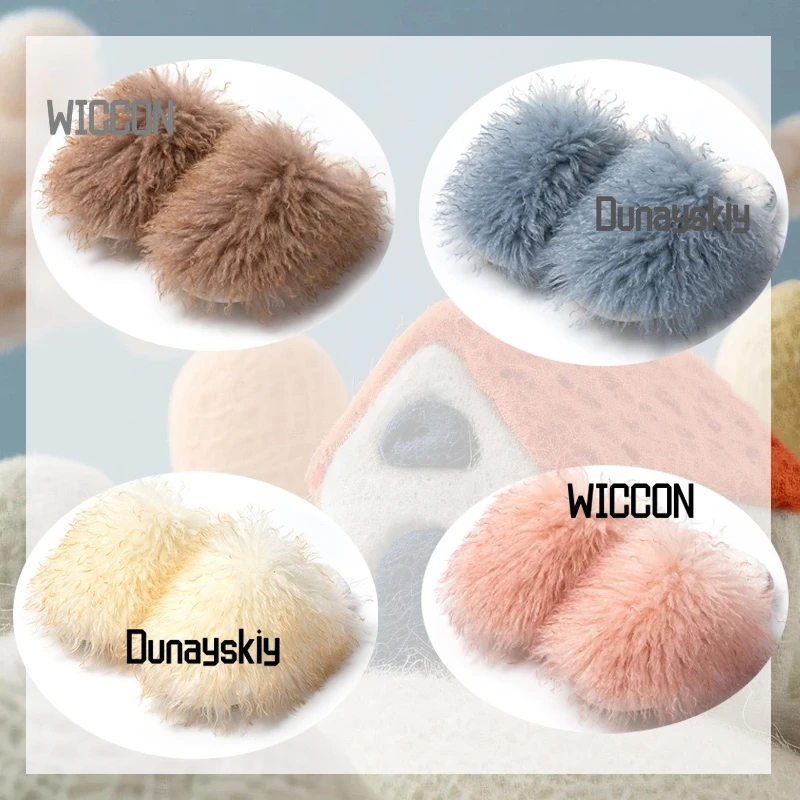 Long haired Baotou cotton slippers cosplay costume accesses kawaii Jirai Kei home indoor plush slippers cosplay Halloween cos