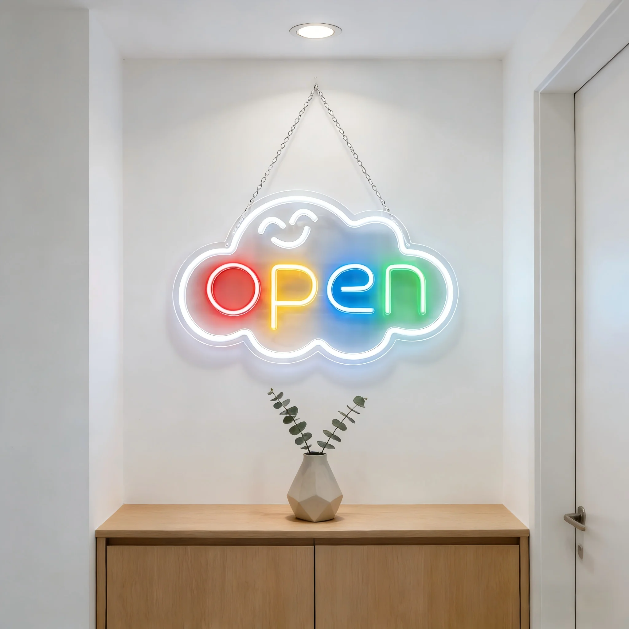 LED Open Neon Sign  USB Bright Neon Light Sign for Business Switch Cloud Stores Restaurants Offices Shops Storefronts Decor Gift