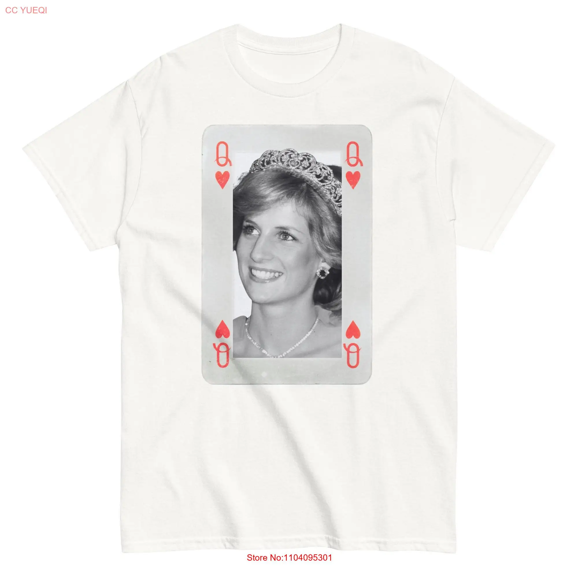 Princess Diana Queen of Hearts Art tee long or short sleeves