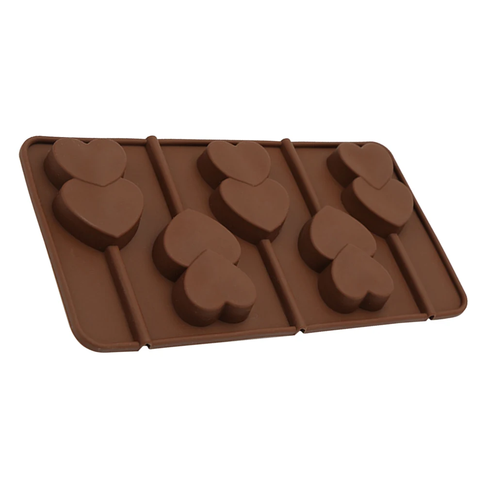 

2pcs Heart Shape Cookie Decorating Mold DIY Chocolate Candy Silicone Tray Baking Lollipop -40°C to 230°C Oven Safe Kitchen Gift