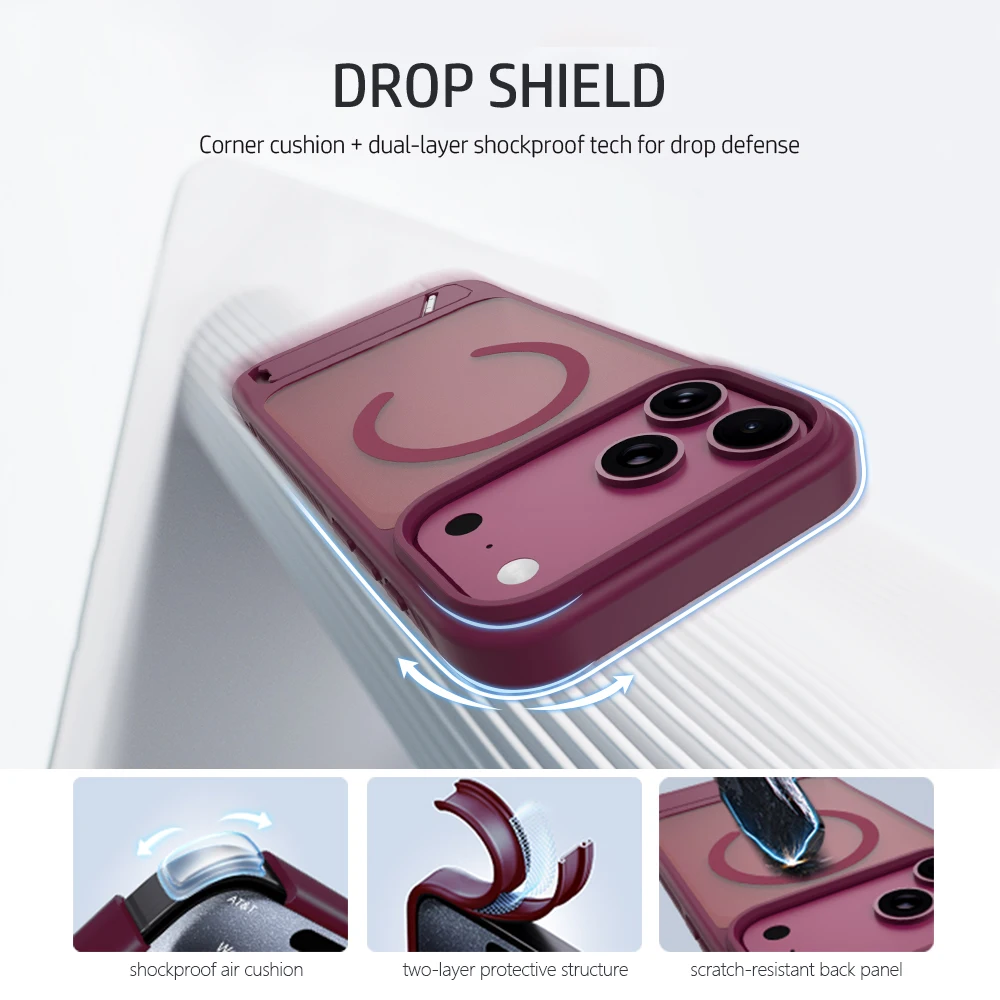 Für iPhone 18 Pro Hülle Ständer Magnetische Hülle PC+TPU Schutz Für iPhone 17 Pro Hülle – Detail 8