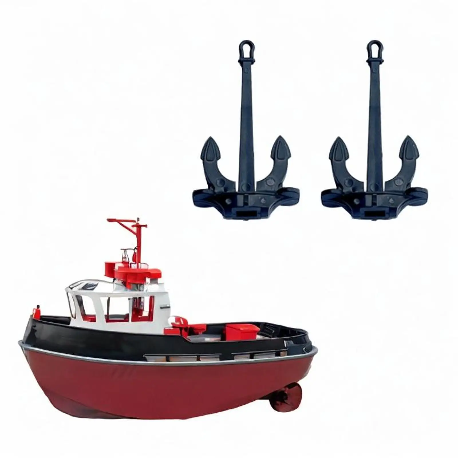 2x RC Boat Hall Anchors for Model Ship Making Mini Movable Anchor Rod RC Boat Parts for Adults and Kids