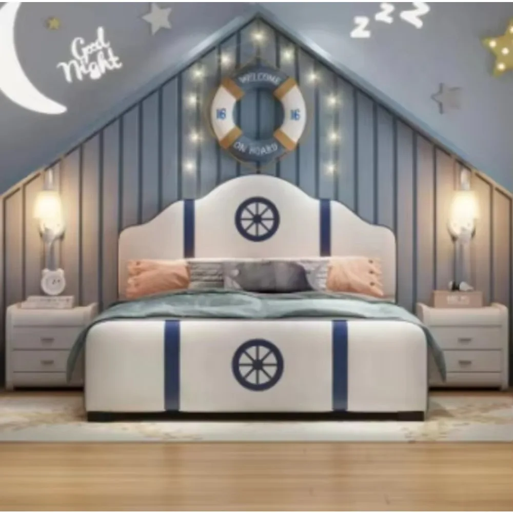 سرير أطفال حديث للأولاد والبنات طقم أثاث للتخزين سرير أطفال خشبي