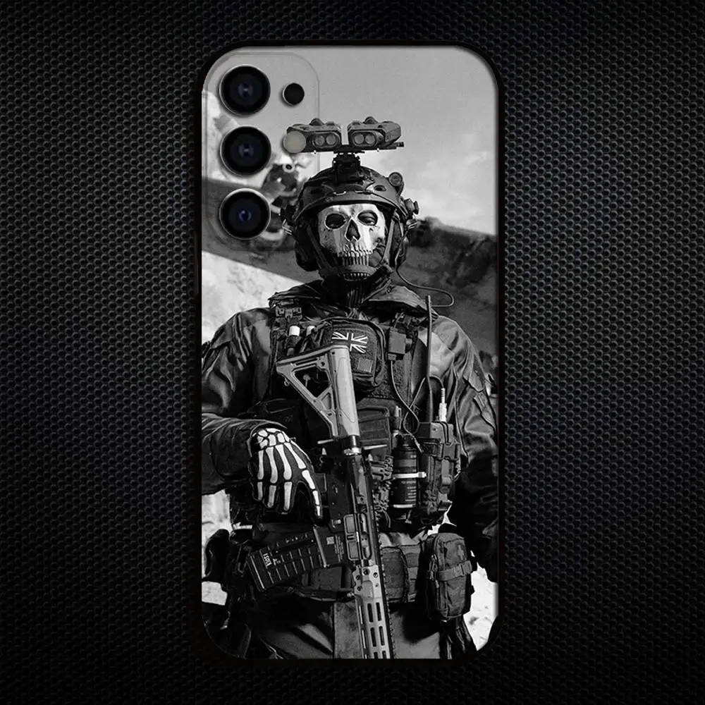 C-COD C-Call Of D-Duty Ghosts حافظة هاتف لهاتف سامسونج S25، S24، S21، S22، S23، S30، Ultra، S20، Plus، Fe، Lite، Note، 10,9,5G غطاء أسود