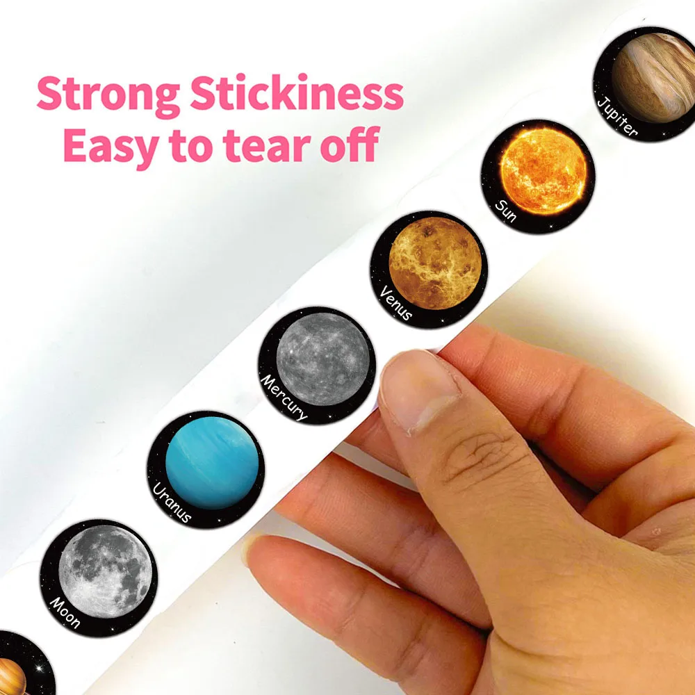 500PCS Creative Planet Roll Stickers, Laptop Handbooks, Envelopes, Water Cups, Sealing Stickers, Decorative Stickers