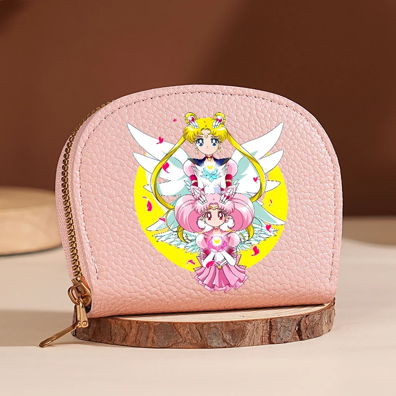 Wallets - セーラームーンかわいいシェルマネーバッグ女性用アニメ漫画見栄えの良い財布学生ポータブルファッションクレジットカードホルダーギフト