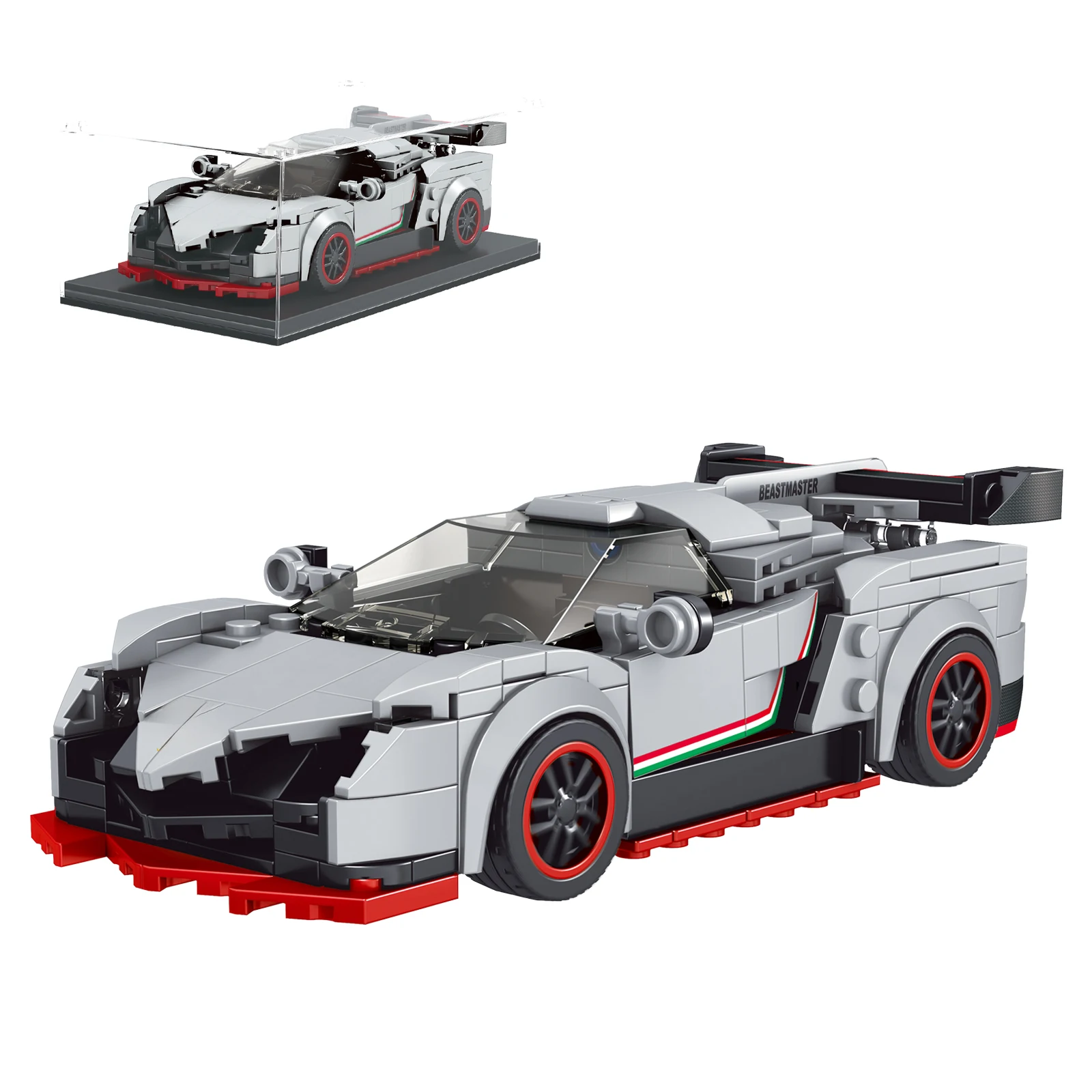 Molde King 27007 398pcs Blocos de construção de veículos de 8 grades Pequenos tijolos modelo DIY brinquedo criativo