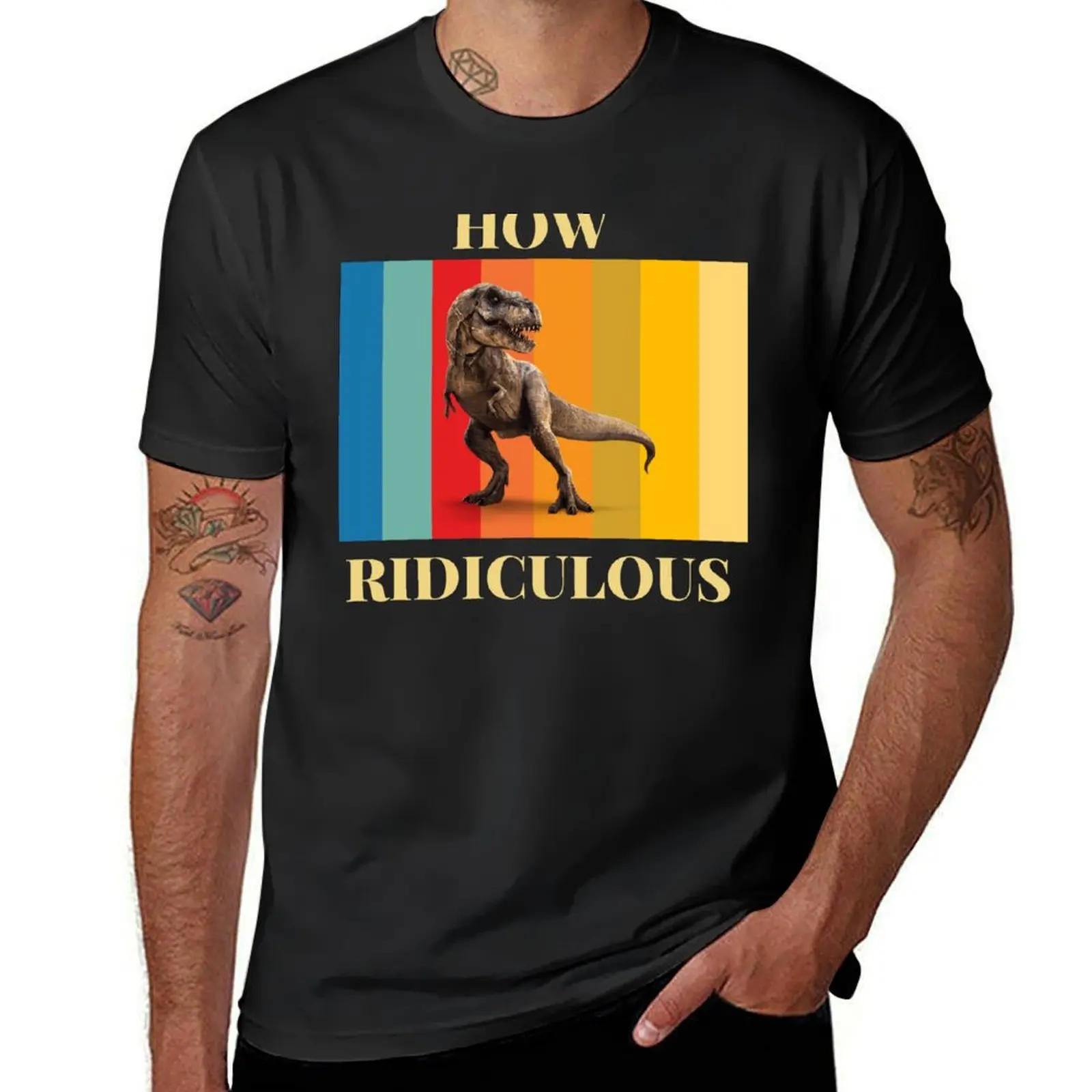 How Ridiculous Retro Dinosaur T-Shirt funnys boys animal print mens t shirt graphic