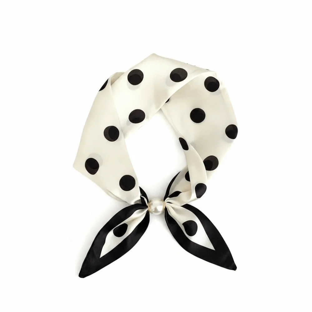 

Neck Protection Versatile Magnetic Scarf Soft Cotton Magnetic Buckle Square Scarf Lightweight Polka Dot Scarf Women Fashion