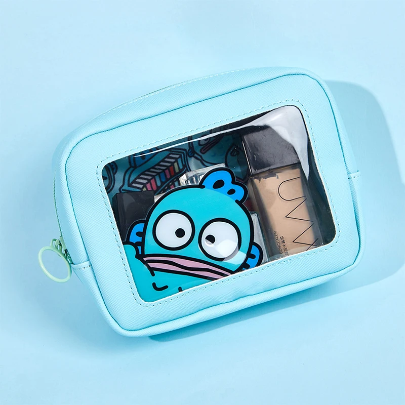 Sanrio Kawaii Anime brutto pesce traslucido borsa per il trucco ragazza cuore dolce carino viaggio portatile impermeabile cosmetici sacchetto di