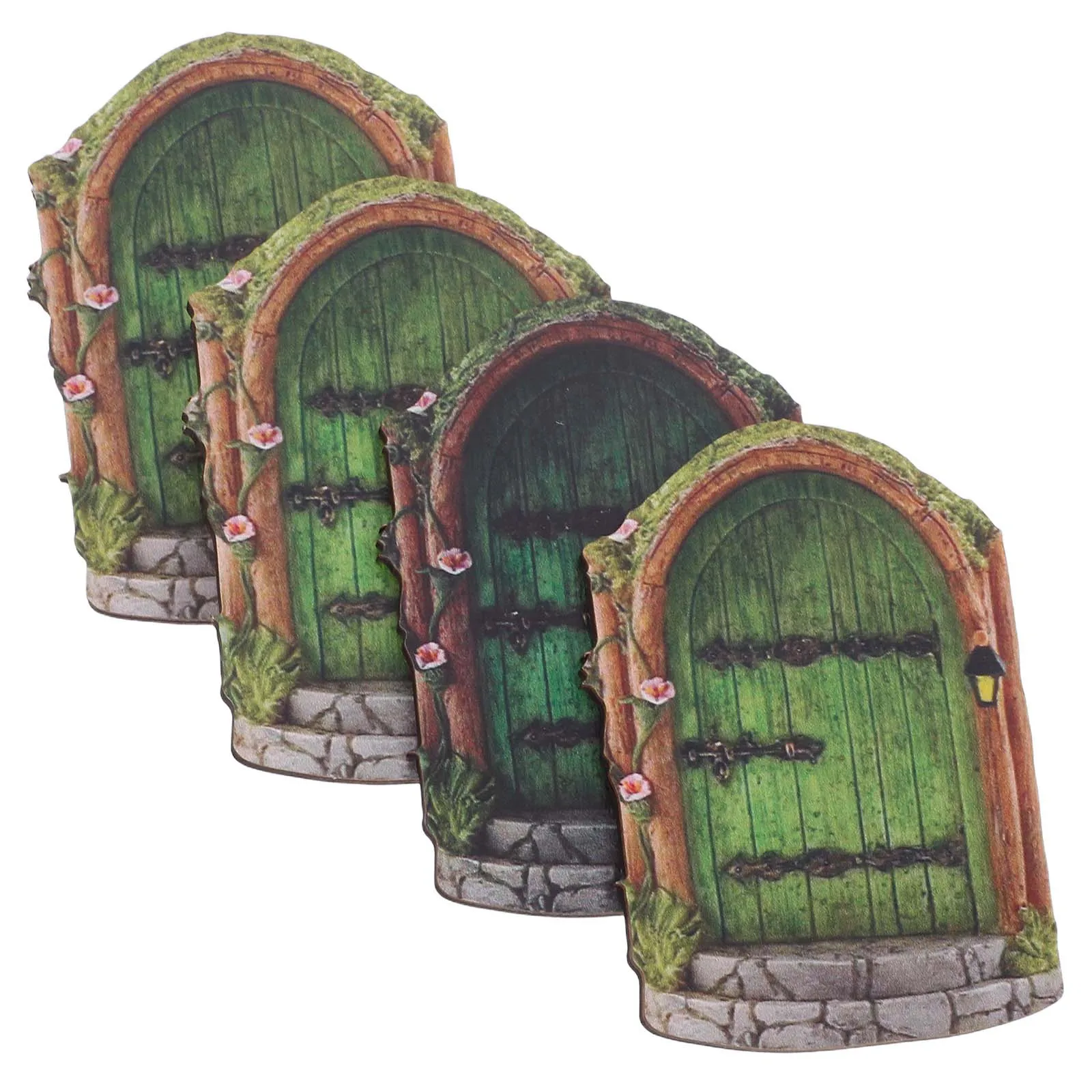 

4Pcs Miniature Wood Fairy Doors Enchanting Garden Decor Natural Grain Patterns Versatile Use for Trees Outdoor Spaces