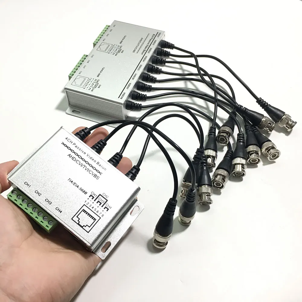 4 or 8 Channel CCTV Passive Video Balun RJ-45 UTP Twisted Pair Cable BNC Output