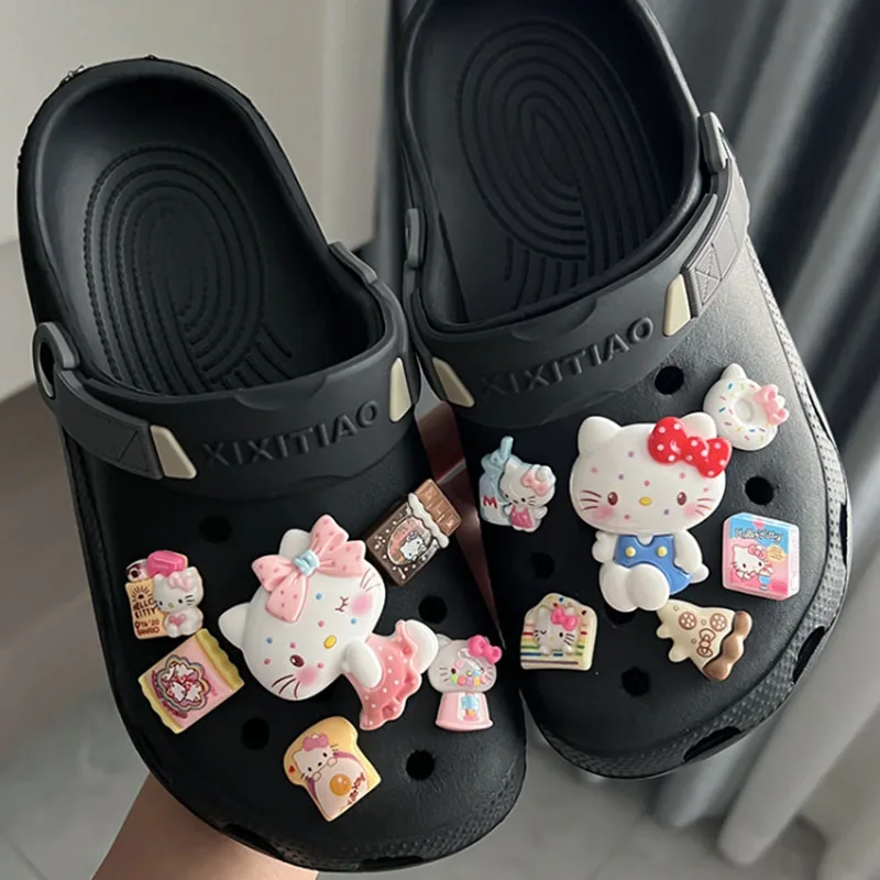 

MINISO Hello Kitty Cat Cute Anime Shoes Accessories DIY PVC Cartoon Shoe Accessories Birthday Christmas Party Friend Favors Gift