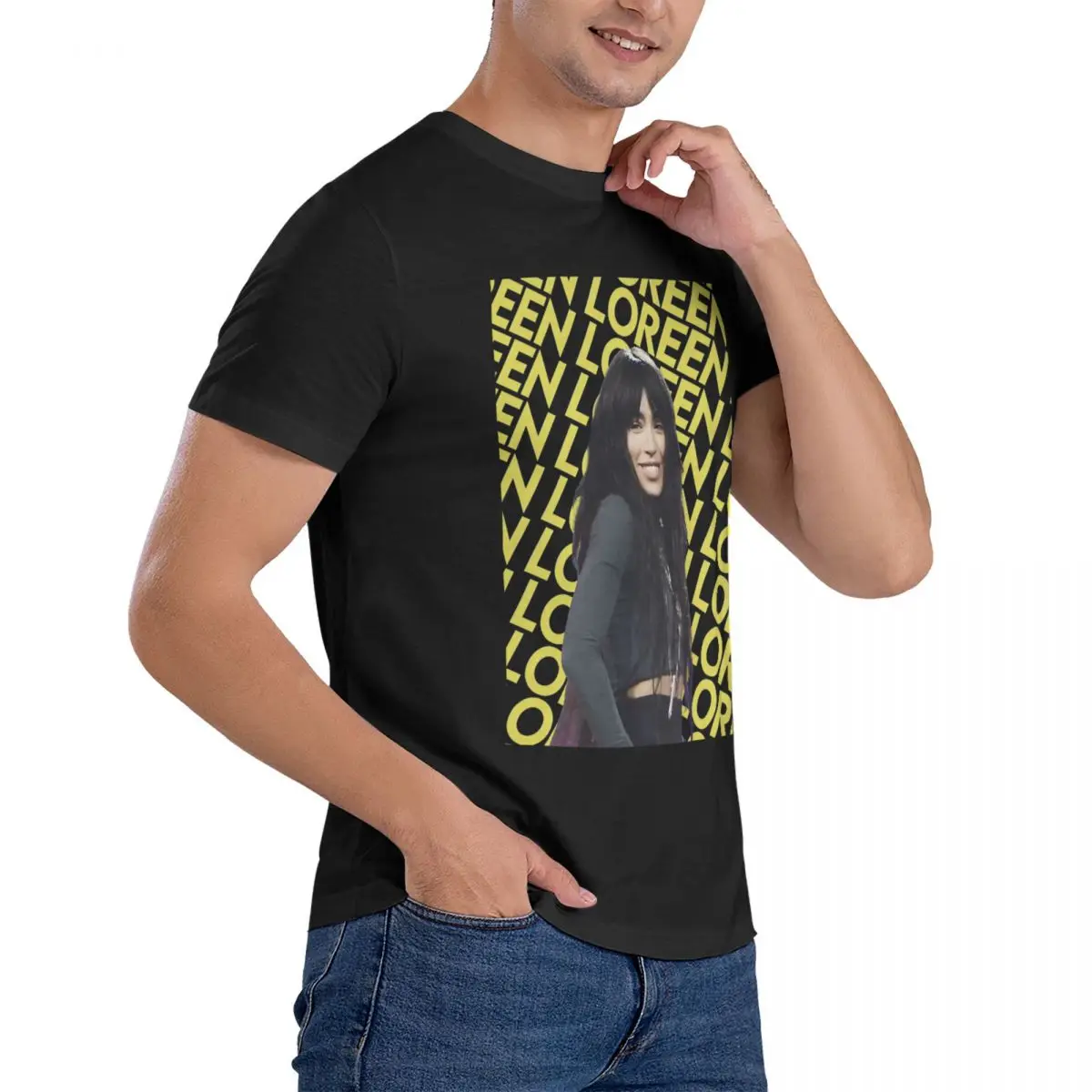 Eurovision Men T Shirts Loreen Tattoo Humor Tee Shirt Short Sleeve Round Neck T-Shirts 100% Cotton Gift Idea Clothes image 3