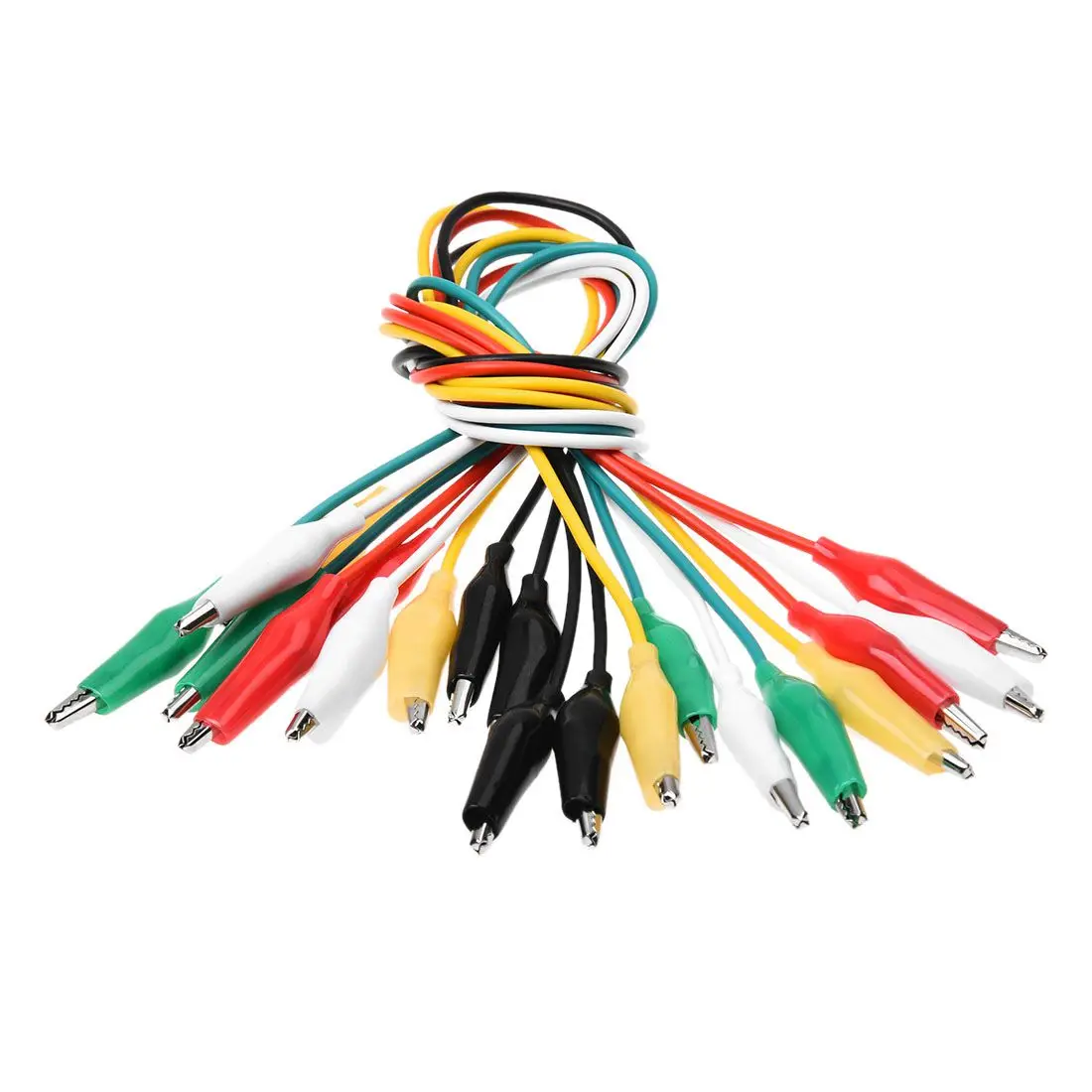 ABNP 10Pcs 5-Colors Double Ended Alligator Clips Test Lead Jumper Wire 50cm